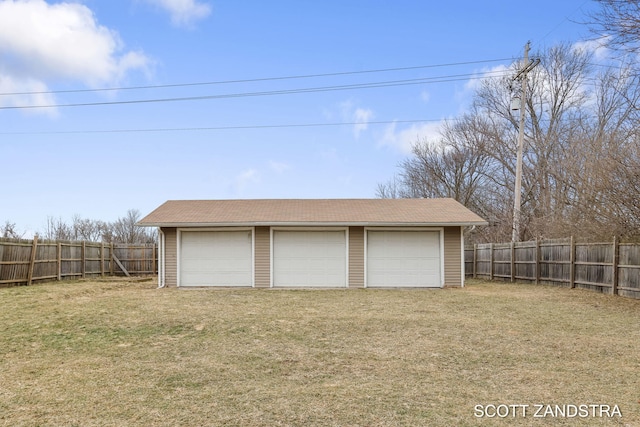 garage featuring fence