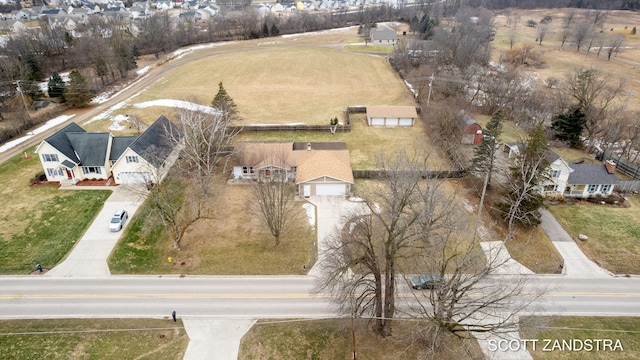 aerial view with a residential view