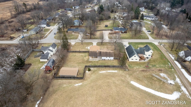 drone / aerial view with a residential view