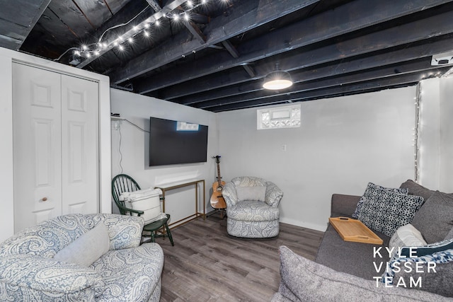 living room featuring wood finished floors