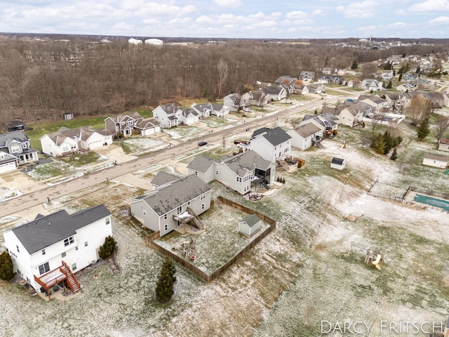 drone / aerial view with a residential view