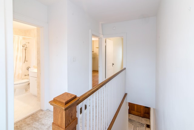 hallway with an upstairs landing