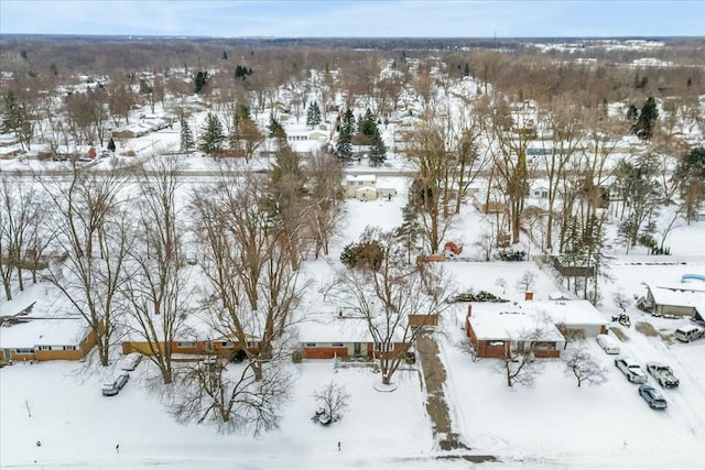 view of snowy aerial view