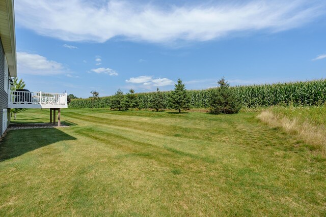 view of yard with a rural view