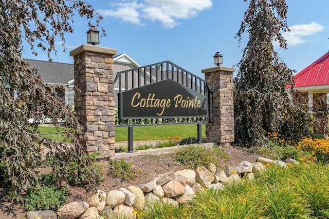 view of community sign