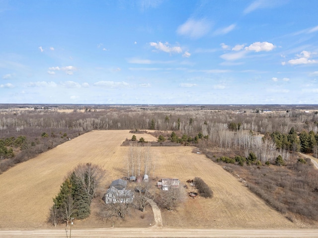 bird's eye view with a rural view