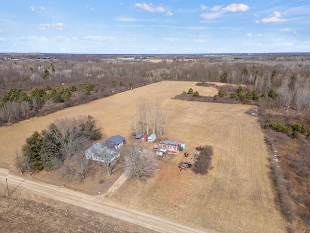 aerial view featuring a rural view