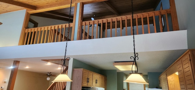 interior details with beam ceiling