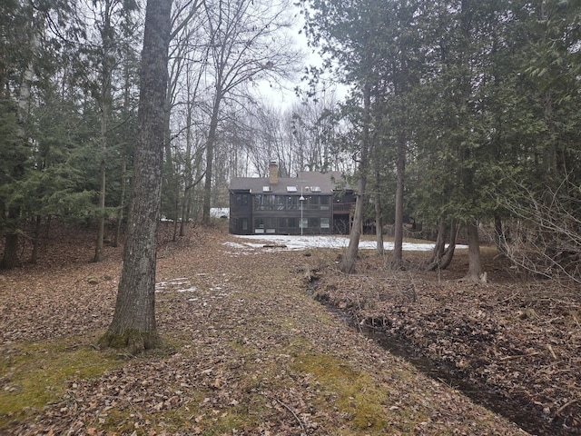 view of yard featuring a deck