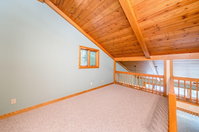 3075 Mineral Springs Trl, Mount Pleasant, MI 48858 - additional living space featuring carpet and wooden ceiling