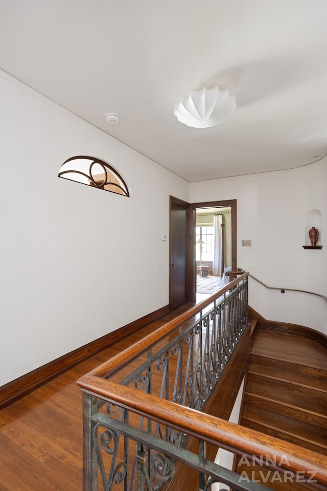 727 Plymouth Rd SE, East Grand Rapids, MI 49506 - stairs with wood finished floors and baseboards