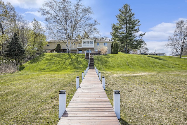 6665 E Lake St, Sand Lake, MI 49343 - view of dock with a yard