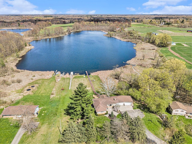 6665 E Lake St, Sand Lake, MI 49343 - drone / aerial view with a water view