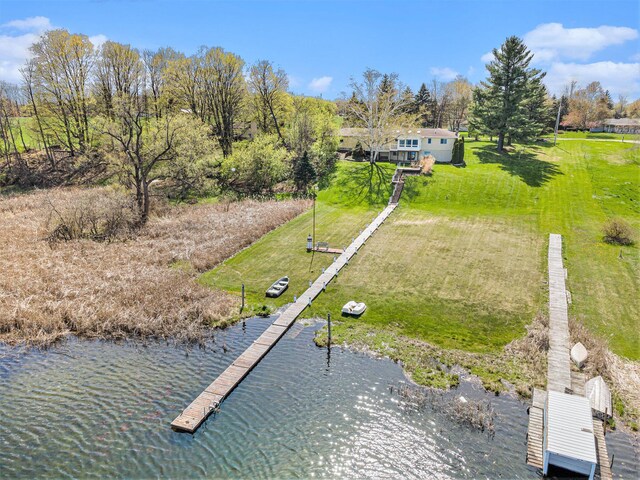 6665 E Lake St, Sand Lake, MI 49343 - aerial view with a water view