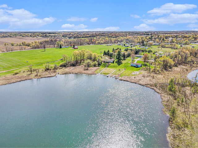 6665 E Lake St, Sand Lake, MI 49343 - birds eye view of property featuring a water view