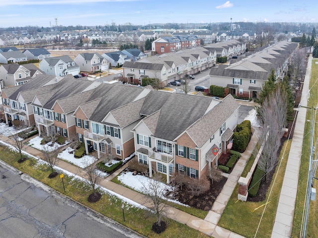 drone / aerial view with a residential view