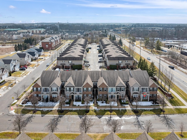 drone / aerial view featuring a residential view