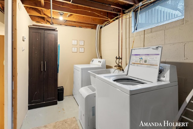 laundry room with laundry area and separate washer and dryer