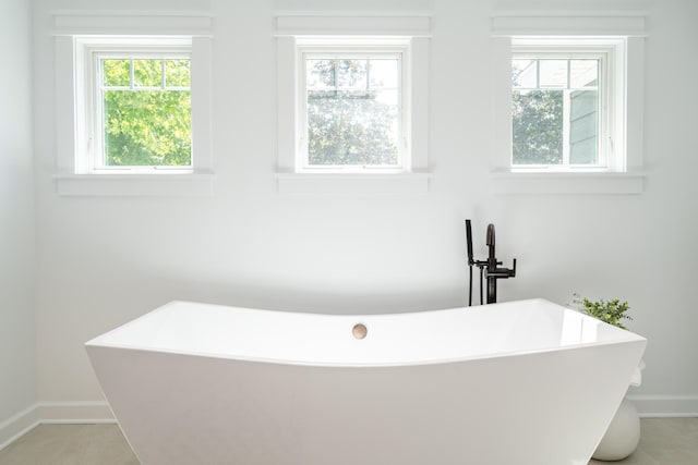 7881 Lakewood Dr, Coloma, MI 49038 - full bathroom featuring baseboards and a freestanding bath
