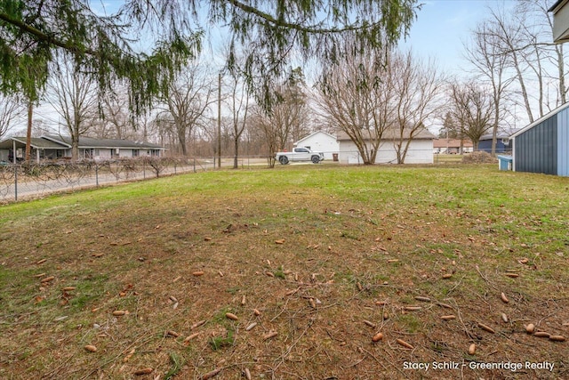 view of yard featuring fence