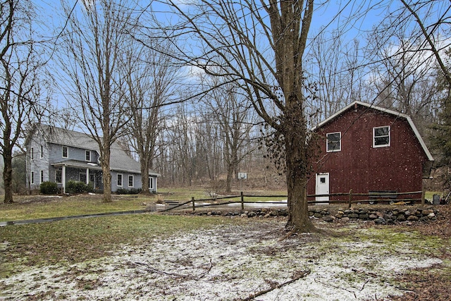 view of yard with fence