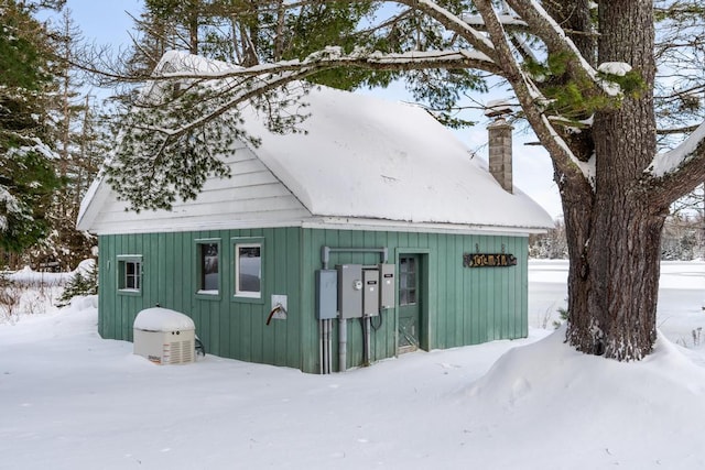 view of snow covered structure