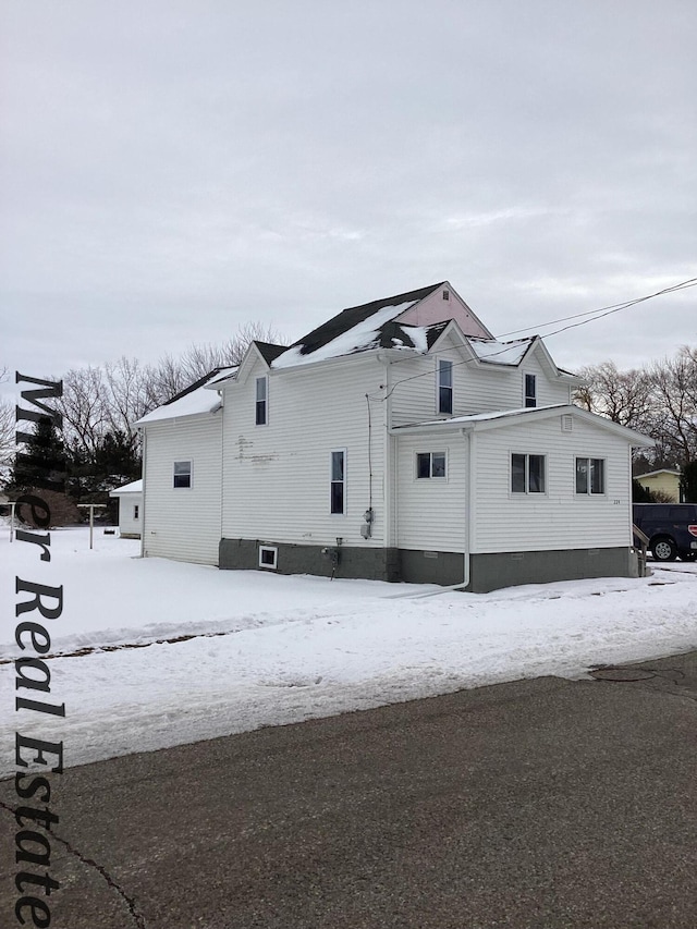 view of snowy exterior