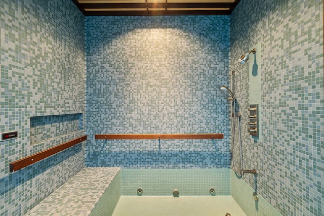 full bathroom with tiled shower