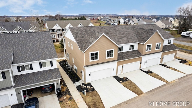 aerial view with a residential view