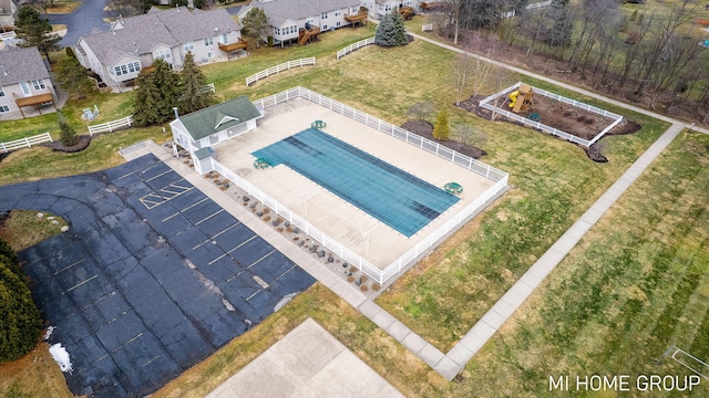 bird's eye view featuring a residential view