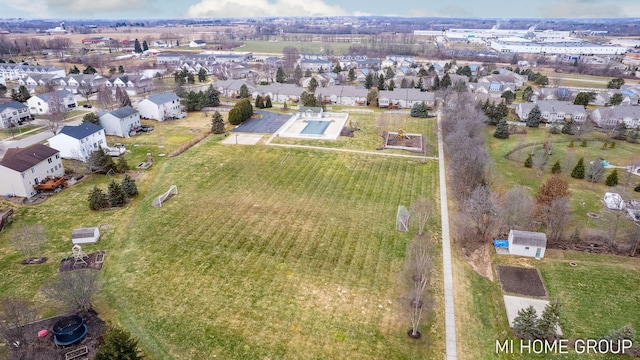 bird's eye view with a residential view