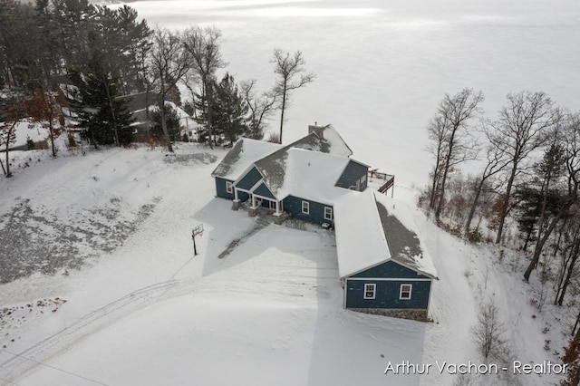 view of snowy aerial view