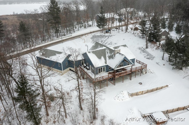 view of snowy aerial view