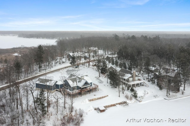 view of snowy aerial view