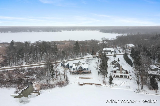 view of snowy aerial view