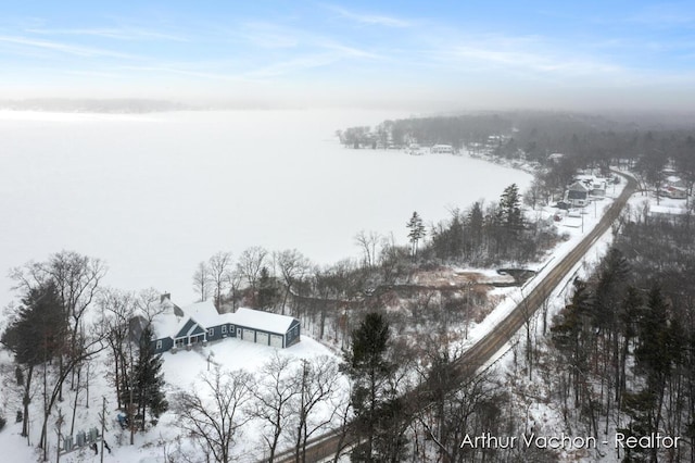 view of snowy aerial view