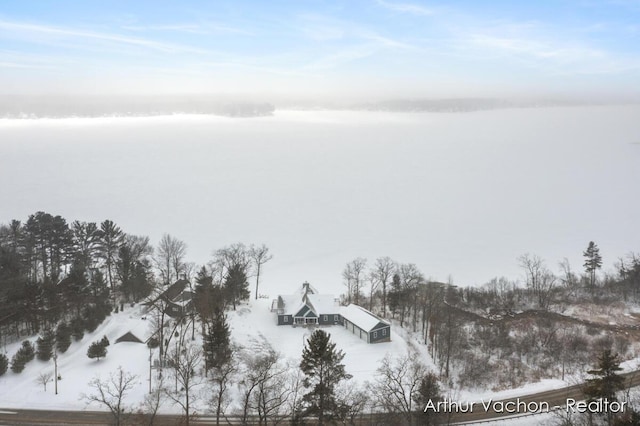 view of snowy aerial view