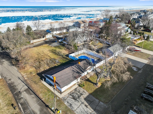 aerial view with a residential view