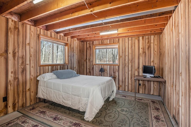 bedroom with multiple windows