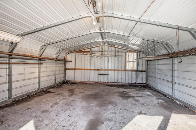 garage featuring metal wall