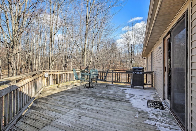 deck with area for grilling