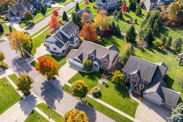 aerial view with a residential view
