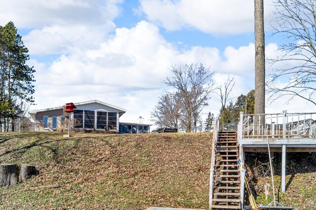 5007 S 42nd St, Climax, MI 49034 - view of yard with stairway and a wooden deck