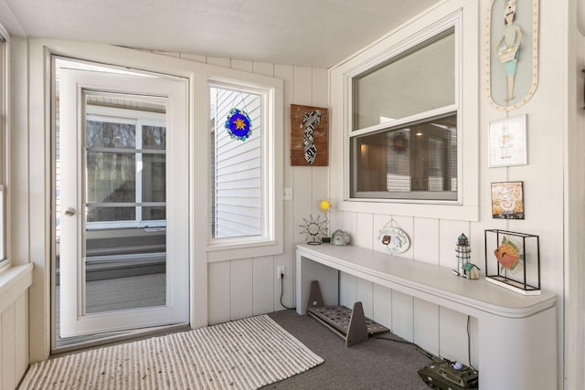 interior space featuring carpet floors