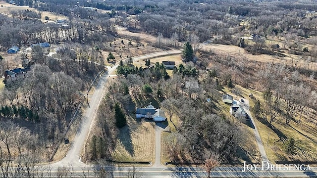 bird's eye view with a forest view