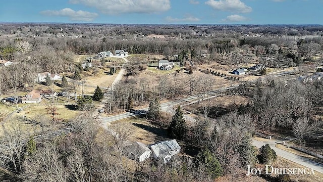 bird's eye view with a view of trees