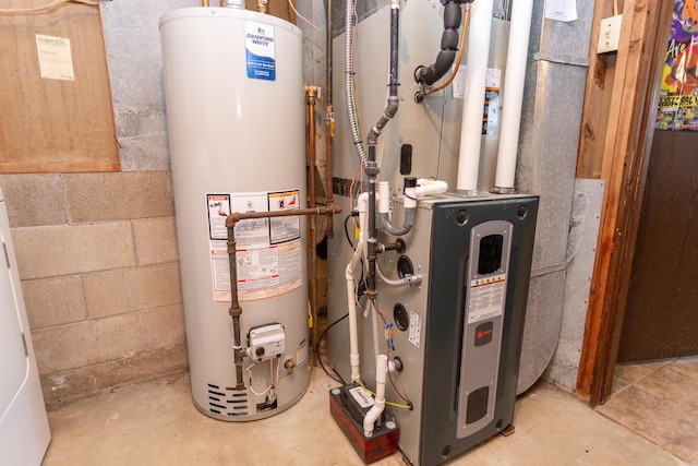 utilities featuring gas water heater