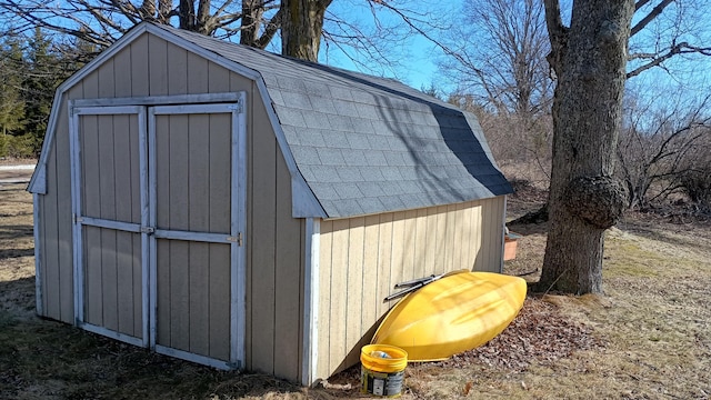 view of shed