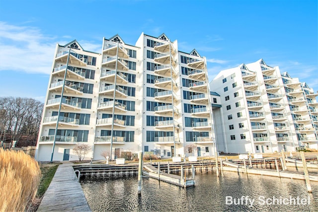 view of property with a water view