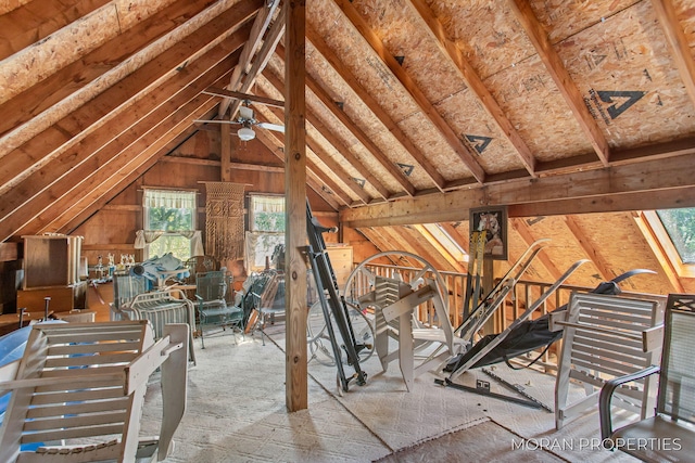 view of unfinished attic